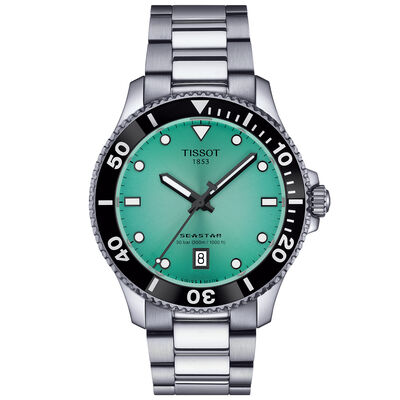 Tissot Seastar 1000 Turquoise Dial Watch, 40mm