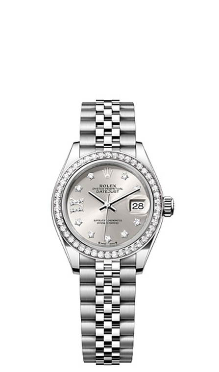 Rolex Lady-Datejust Oyster, 28 mm, Oystersteel, white gold and diamonds - M279384RBR-0021 at Ben Bridge