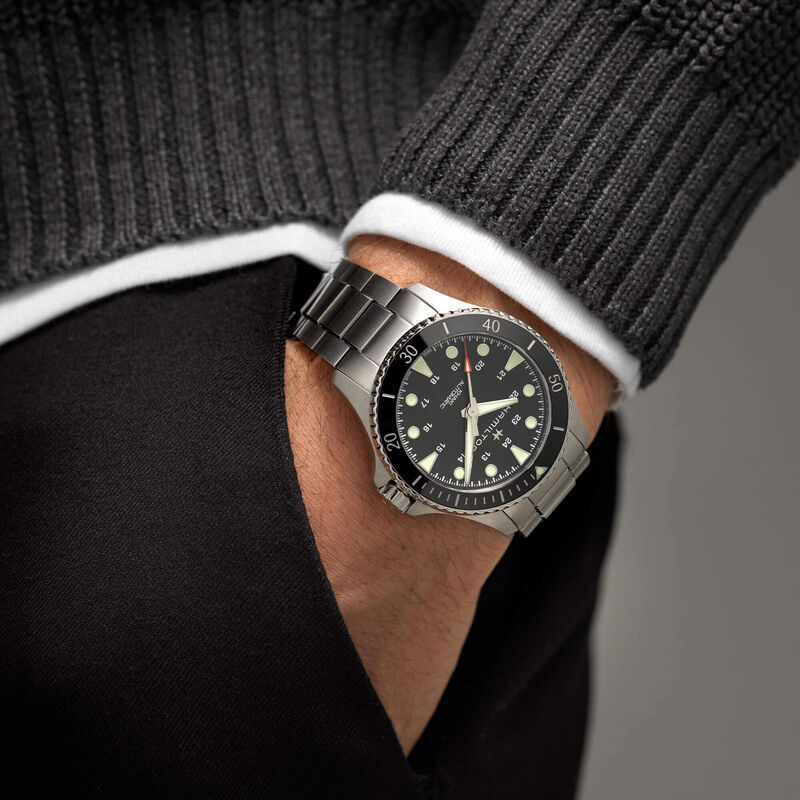 Hamilton Khaki Navy Scuba Black Steel Automatic Watch, 43mm image number 2