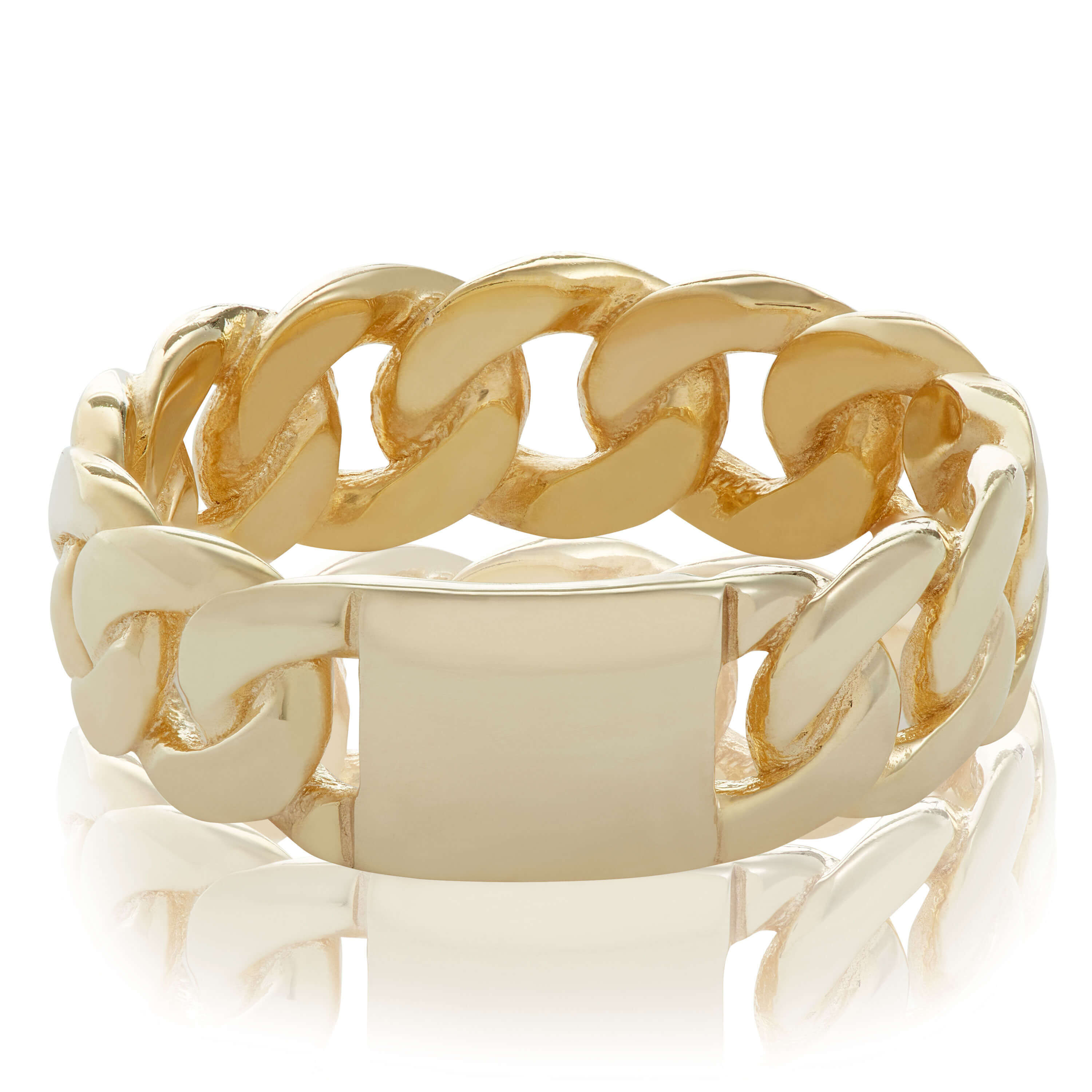 Toscano Cuban Curb Chain Link Ring 14K, Size 7