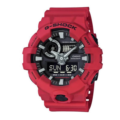 G-Shock Red Strap Black Dial Watch, 57.5mm