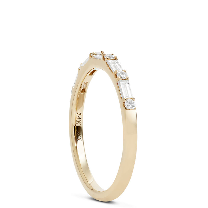 Baguette & Round Diamond Band 14K image number 2