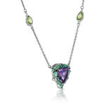 Lisa Bridge Amethyst, Emerald & Peridot Necklace