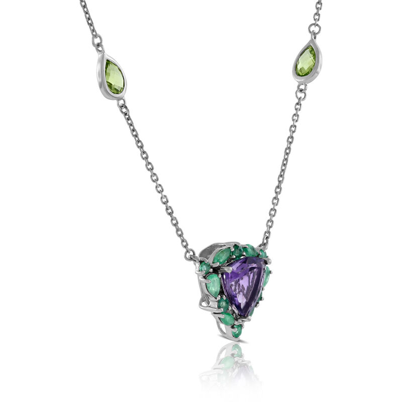 Lisa Bridge Amethyst, Emerald & Peridot Necklace image number 1