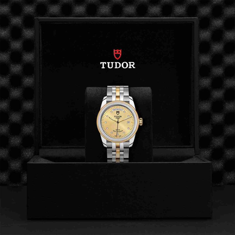 TUDOR Glamour Date+Day Watch Champagne Dial Steel Bracelet, 39mm image number 1