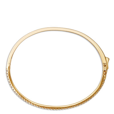 Round Diamond Bangle, 14K Yellow Gold
