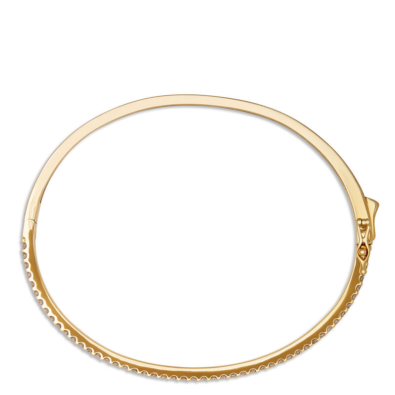 Round Diamond Bangle, 14K Yellow Gold image number 1