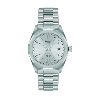 TISSOT PRC 100 Solar Silver Dial Watch, 34mm