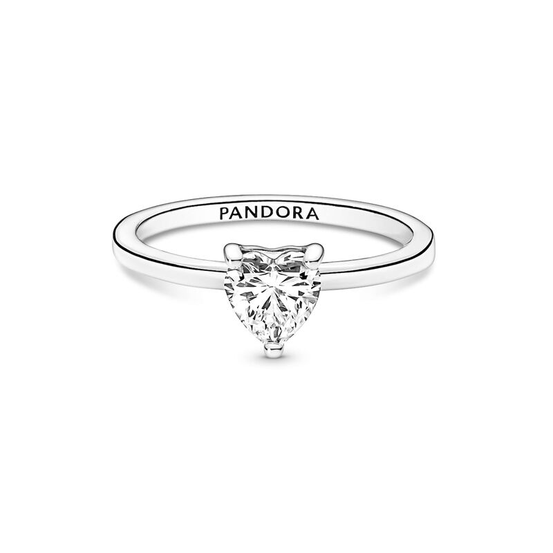 Pandora Sparkling Heart Solitaire Ring image number 1