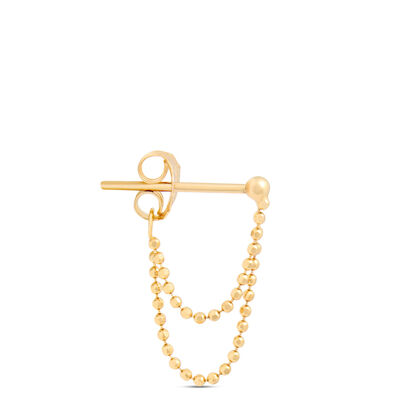 Double Strand Bead Drop Earrings, 14K Yellow Gold