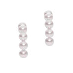 Mikimoto Akoya Cultured Pearl Huggie Hoop Earrings 18K