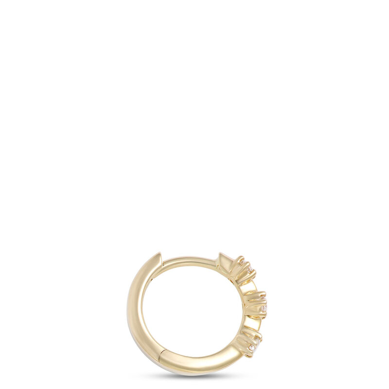 Single Diamond Hoop Earring, 14K Yellow Gold image number 1