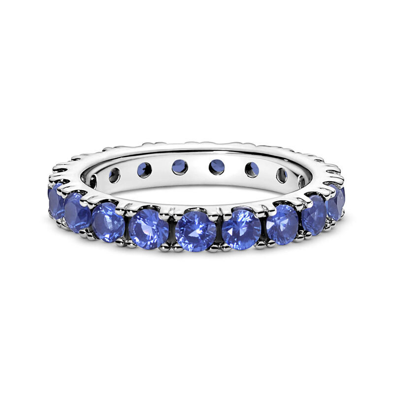 Pandora Blue Sparkling Crystal Row Eternity Ring image number 2