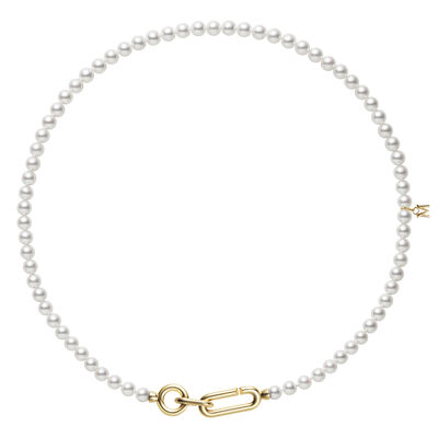 Mikimoto M Code Akoya Cultured Pearl Necklace with 18K Yellow Gold Clasp