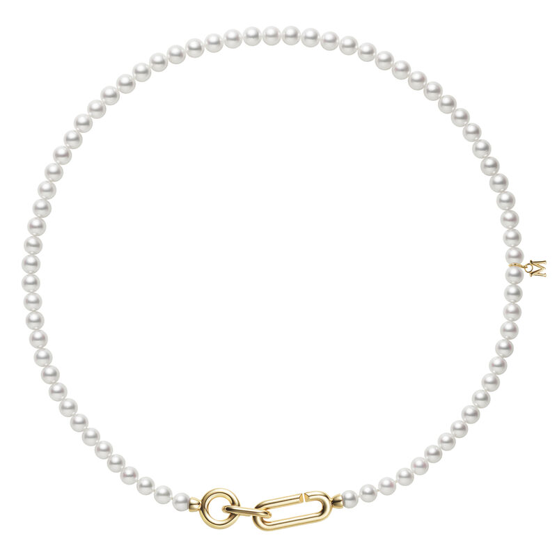 Mikimoto M Code Akoya Cultured Pearl Necklace with 18K Yellow Gold Clasp image number 0