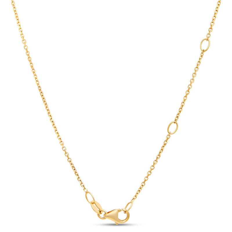 Emerald Cut Aquamarine Necklace, 14K Yellow Gold image number 3