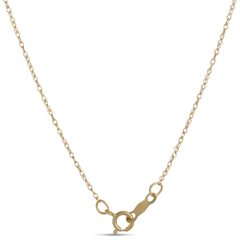 Classic Round Aquamarine Pendant Necklace, 14K Yellow Gold image number 2