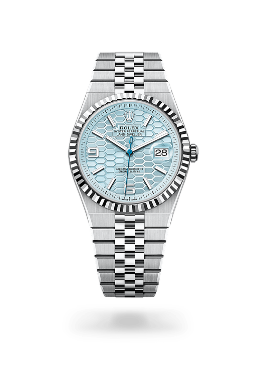 rolex land-dweller in platinum, m127336-0001 - ben bridge