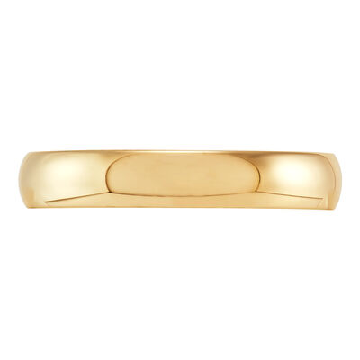 Yellow Gold Polished Rounded Comfort Fit 4mm Band 18K