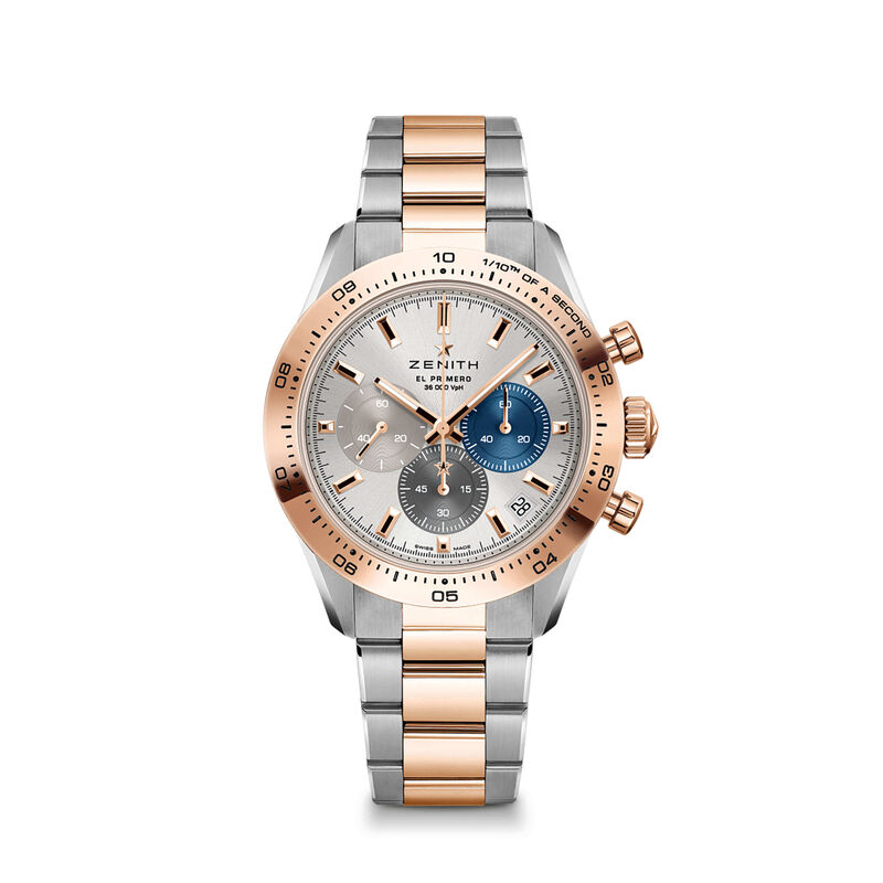 Zenith CHRONOMASTER Sport Watch Silver Dial Rose Gold and Steel Bracelet, 41mm image number 0