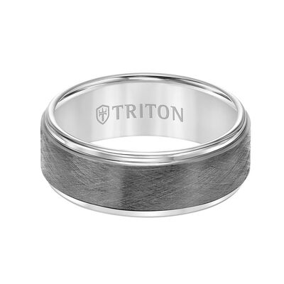 TRITON Comfort Fit Gunmetal Tungsten Band 8MM