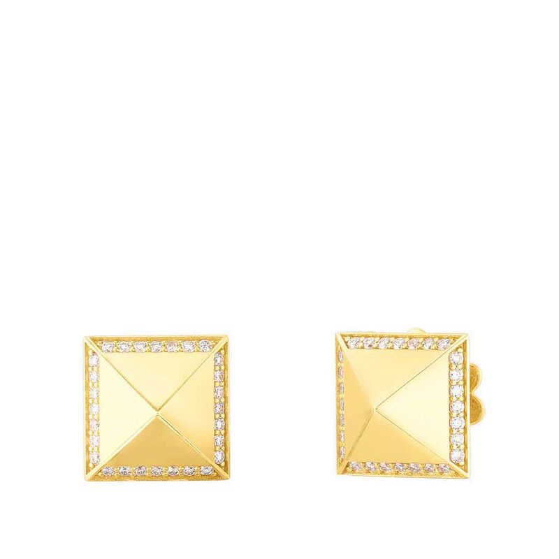 Roberto Coin Diamond Pyramid Stud Earrings 18K image number 0