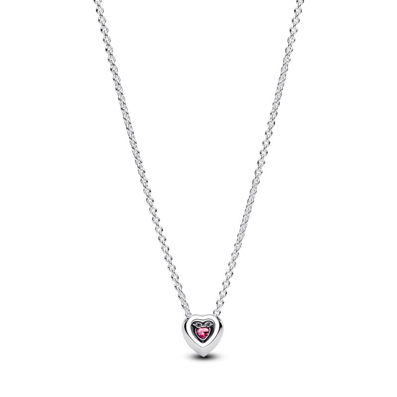 Pandora Pink Elevated Heart Necklace image number 1