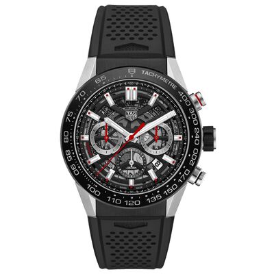 TAG Heuer Carrera Heuer 02 Automatic Mens Black Rubber Chronograph Watch