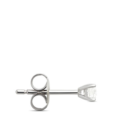Classic Round Diamond Studs, 0.15 Carat, in 14K White Gold