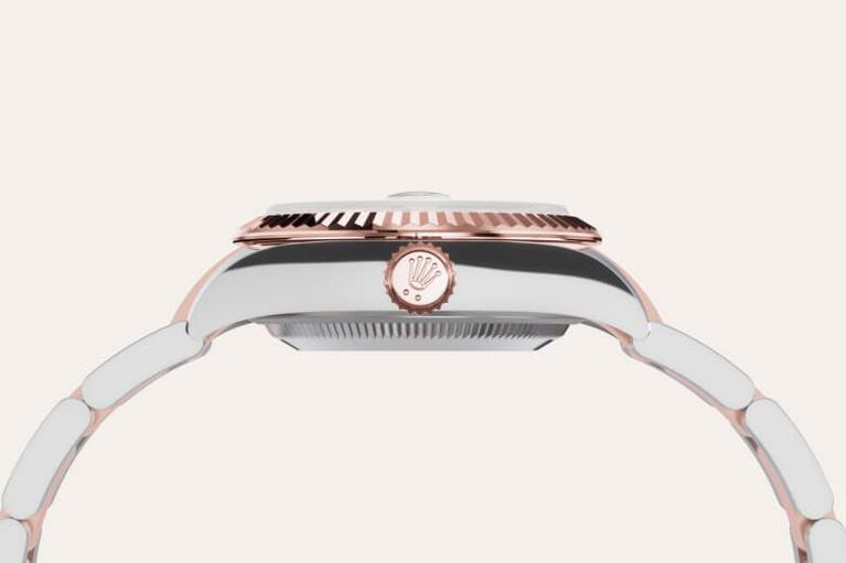 rolex lady-datejust in everose rolesor - combination of oystersteel and everose gold, m279171-0028 - everose rolesor - ben bridge