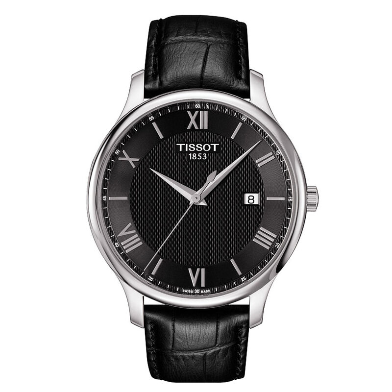 Tissot Tradition T-Classic Black Leather Quartz Watch, 42mm image number 1