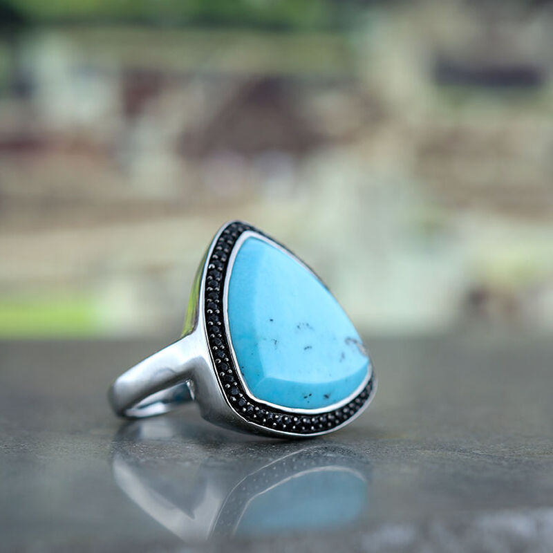 Lisa Bridge Turquoise &  Black Sapphire Ring image number 5