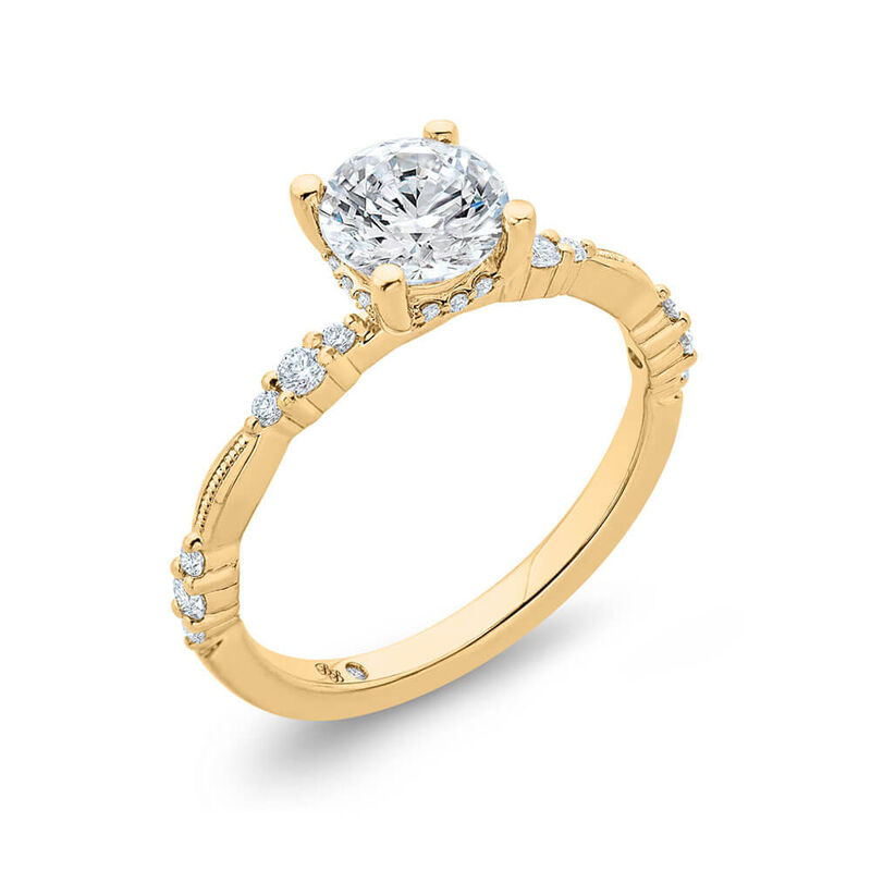 Bella Ponte Yellow Gold Diamond Engagement Ring Setting 14K