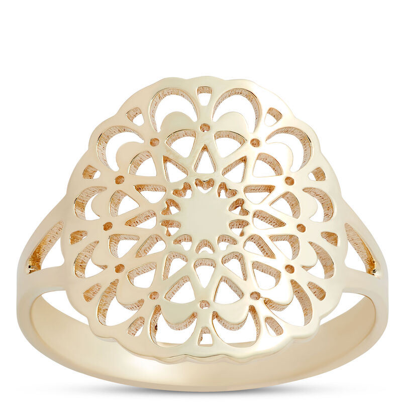 Toscano Flat Filligree Ring, Size 7, 14K Yellow Gold image number 0