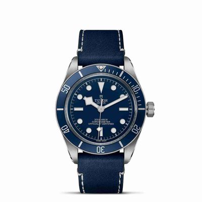 TUDOR Black Bay Fifty-Eight Watch, Steel Case Blue Dial Soft Touch Strap, 39mm