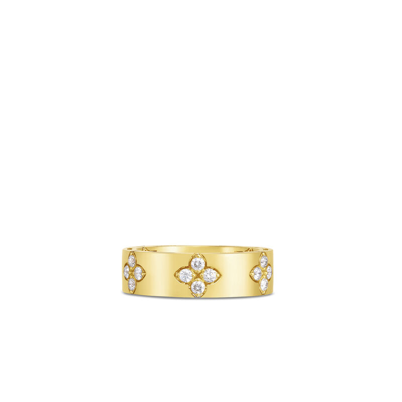 Roberto Coin 18K Yellow Gold Love In Verona Medium Width Diamond Accent Ring Size 6.5 image number 0
