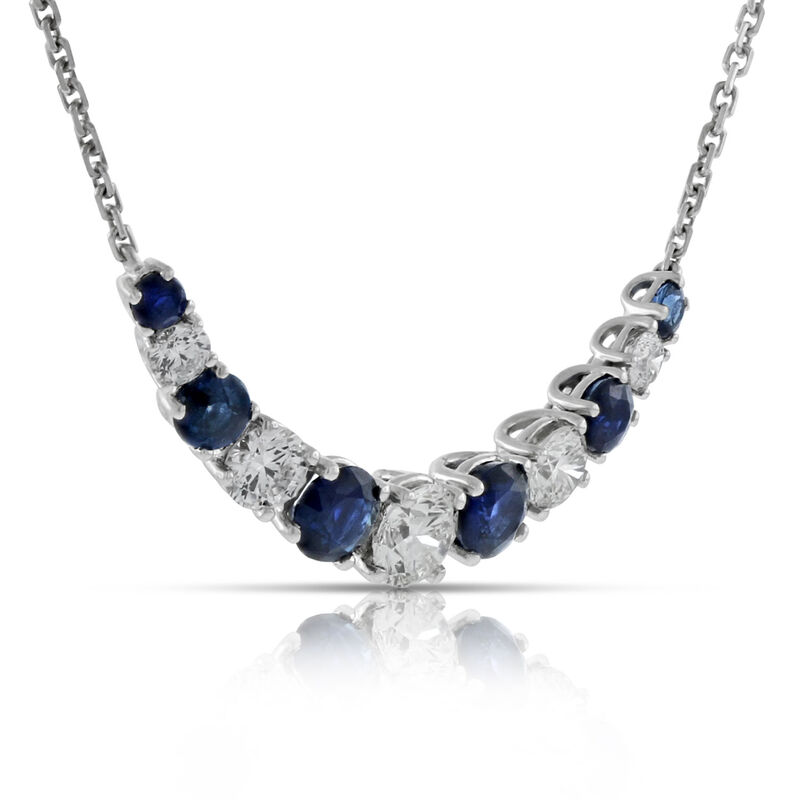 Sapphire & Diamond  Necklace 14K image number 1