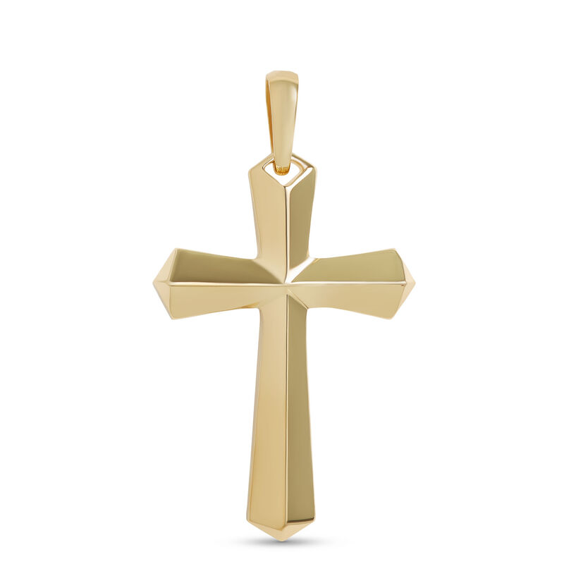Knife Edge Cross Pendant, 14K Yellow Gold image number 0