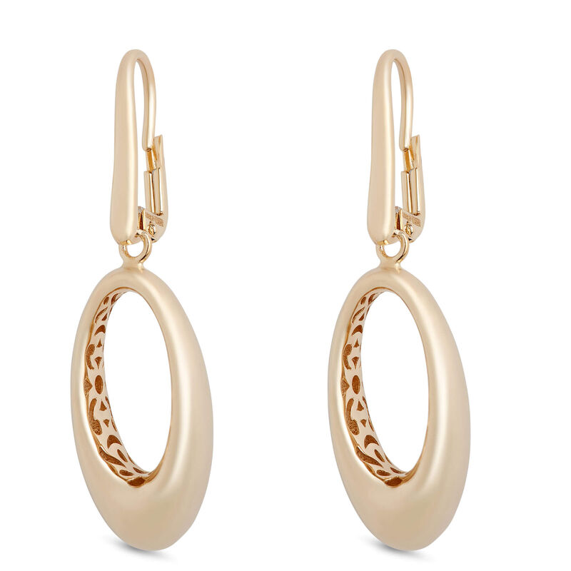 Toscano Oval Drop Earrings, 14K Yellow Gold image number 0