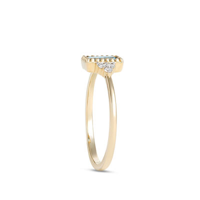 Emerald Cut Blue Topaz Ring, 14K Yellow Gold