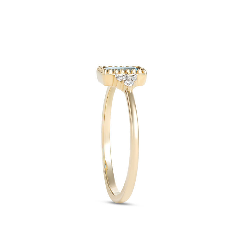 Emerald Cut Blue Topaz Ring, 14K Yellow Gold image number 1