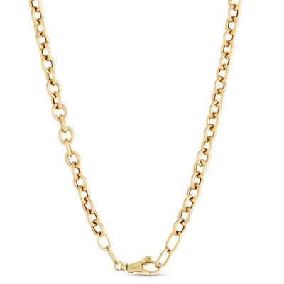 Toscano Classic Oval Link Necklace, 14K Yellow Gold