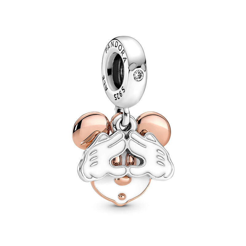 Pandora Disney Mickey Mouse Enamel Double Dangle Charm image number 1