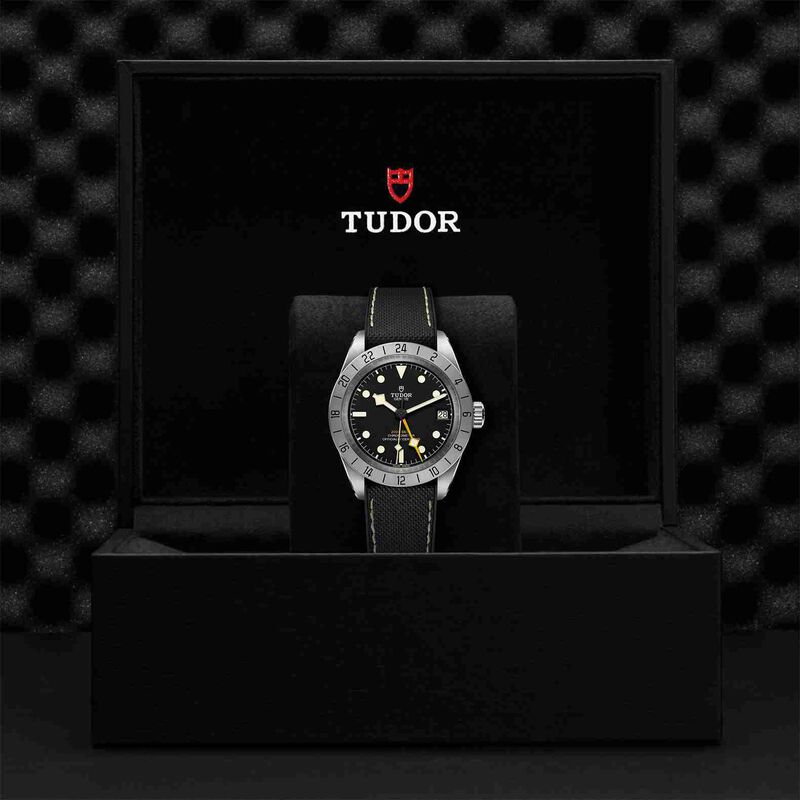 TUDOR Black Bay Pro Watch Steel Case Black Dial Rubber And Leather Strap, 39mm image number 2