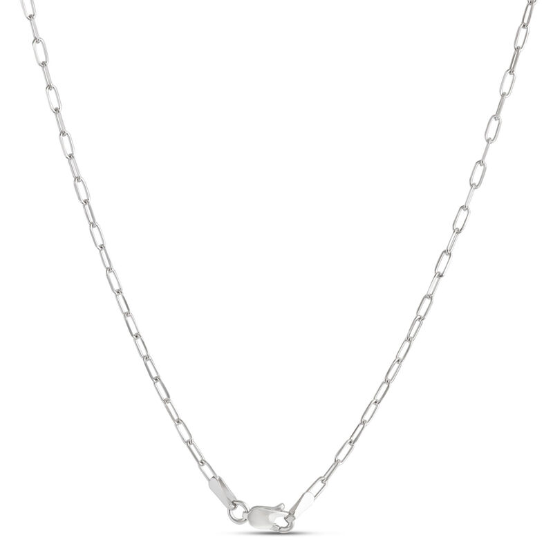 18-Inch Paperclip Chain, 14K White Gold image number 1