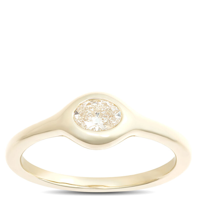 Classic Oval Diamond Ring, 1/4 Carat Weight, 14K Yellow Gold image number 0