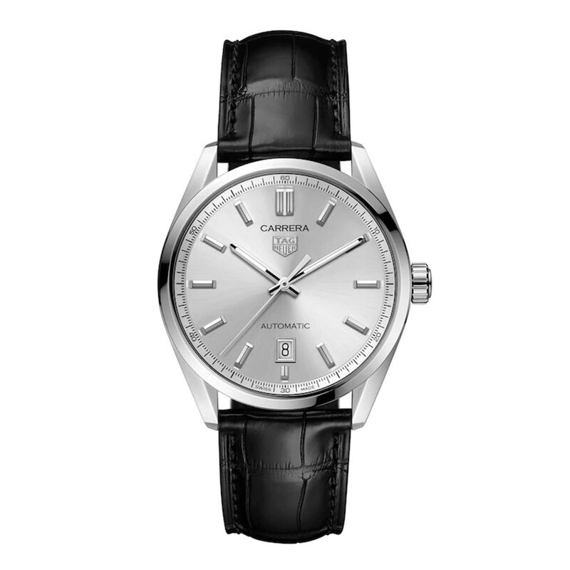 TAG Heuer Carrera Silver Alligator Automatic Watch, 39mm image number 0