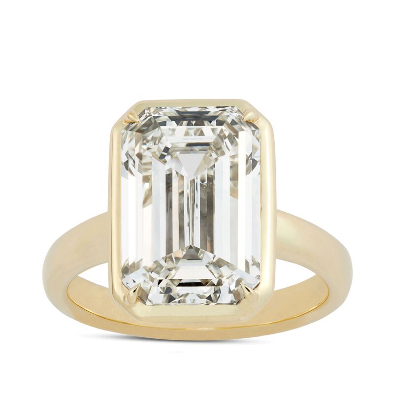 Rahaminov Hidden Bezel Emerald Cut Bridal Ring, 18K Yellow Gold image number 0