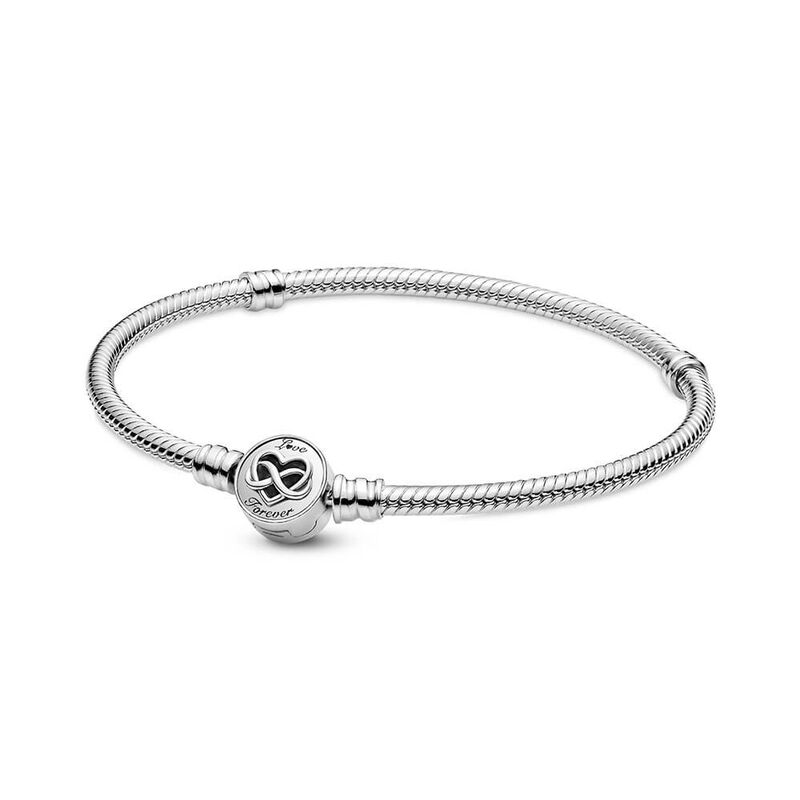 Pandora Moments Heart Infinity Clasp Snake Chain Bracelet image number 0