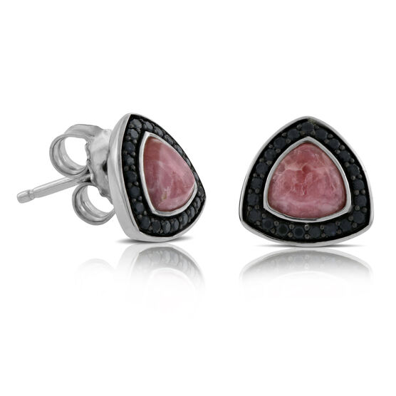 Lisa Bridge Rhodochrosite & Black Sapphire Earrings